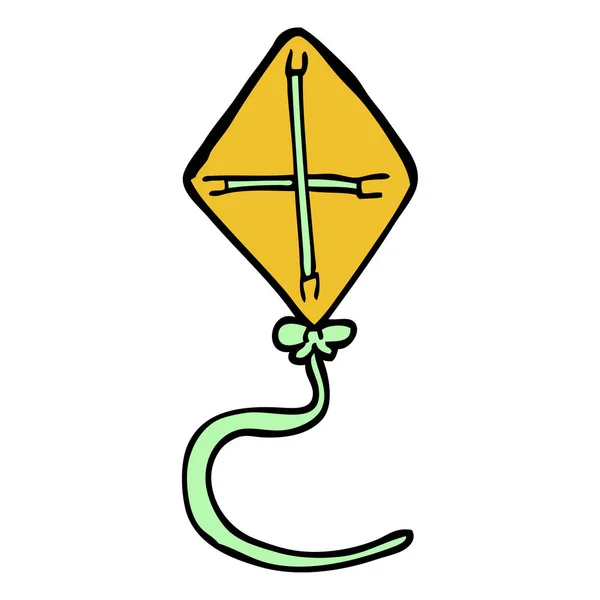 Χέρι Συρμένο Doodle Στυλ Καρτούν Kite — Διανυσματικό Αρχείο