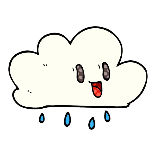 Dessin Animé Doodle Nuage Météo Expressif — Image vectorielle