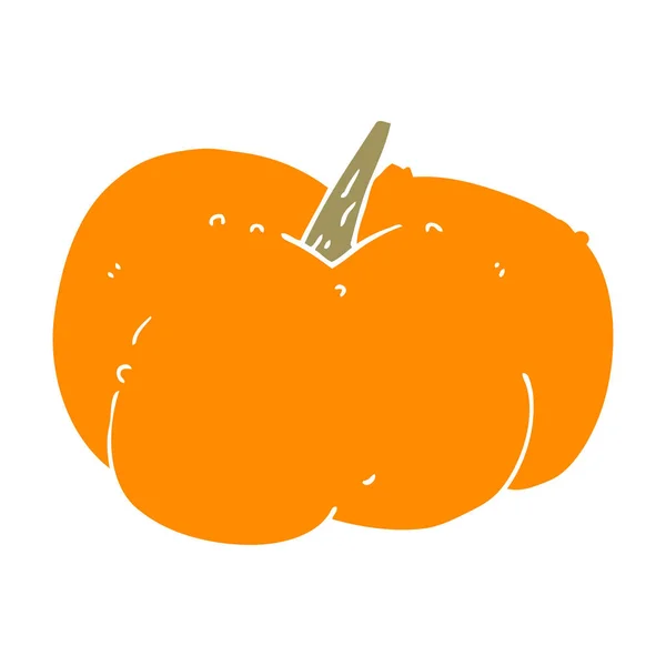 Calabaza Calabaza Dibujos Animados Estilo Color Plano — Vector de stock