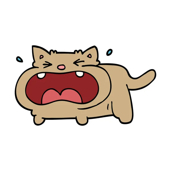 Zeichentrick Doodle Weinende Katze — Stockvektor
