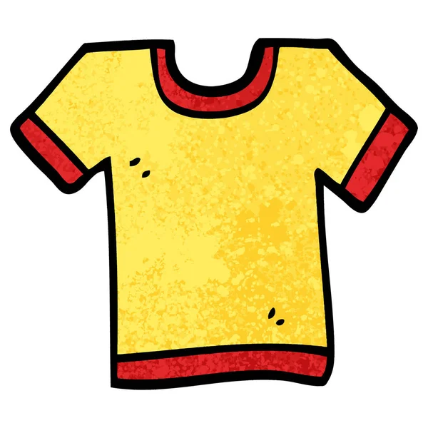 Grunge Texturerat Illustration Tecknad Tee Shirt — Stock vektor