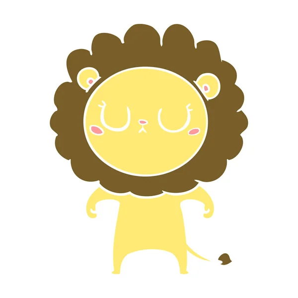 Couleur Plate Style Dessin Animé Lion — Image vectorielle