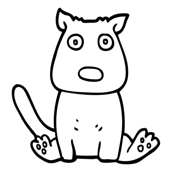 Kreslení Čar Kreslených Klidný Pes — Stockový vektor
