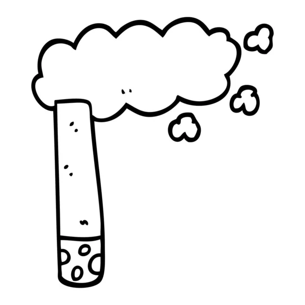 Cigarrillo Dibujos Animados Blanco Negro — Vector de stock