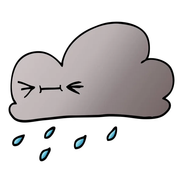 Cartoon Doodle Glückliche Graue Wolke — Stockvektor