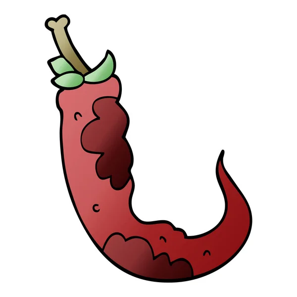 Cartoon Doodle Peperoncino Rosso Piccante — Vettoriale Stock