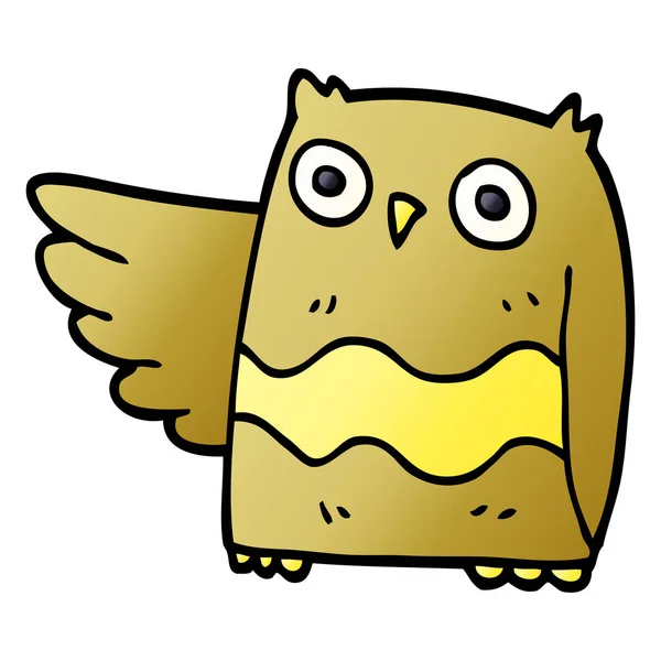 Cartoon Doodle Happy Owl — Stock vektor