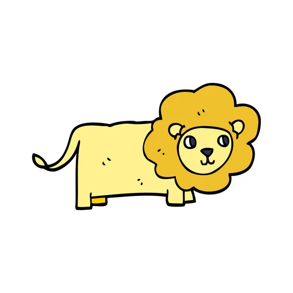 Cartoon Doodle Lion Illustrazione Vettoriale Colorata — Vettoriale Stock