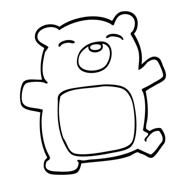 Urso Pelúcia Desenhos Animados Preto Branco —  Vetores de Stock
