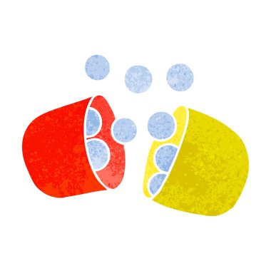 açılan tıp tablet Retro çizgi film