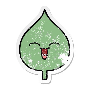 sevimli çizgi ekspresiyon yaprak sıkıntılı etiket