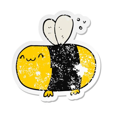 sevimli çizgi arı sıkıntılı etiket