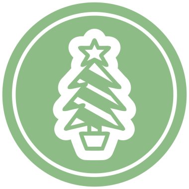 Noel ağacı dairesel simgesi