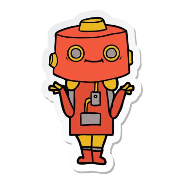 bir çizgi film robot Sticker