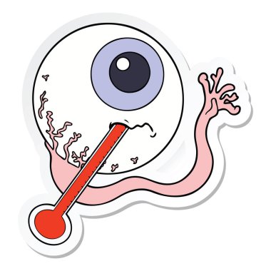 çizgi film hasta göz küresi etiket