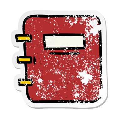 sevimli çizgi not defterinin sıkıntılı etiket