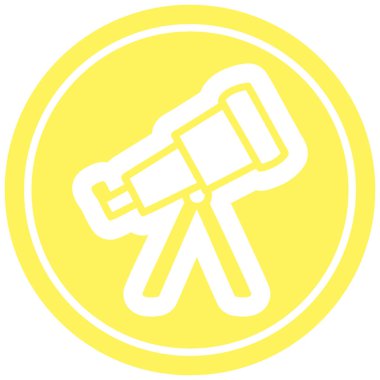 astronomi teleskop dairesel simgesi simgesi