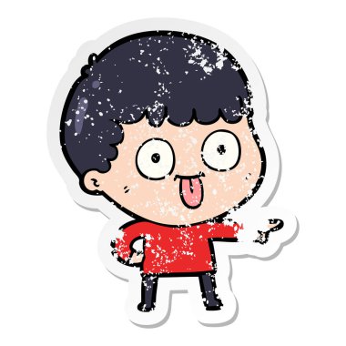 dik bir çizgi film adamın sıkıntılı etiket