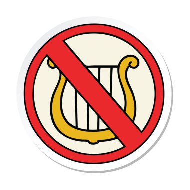 sevimli çizgi etiket yok müzik işareti izin.