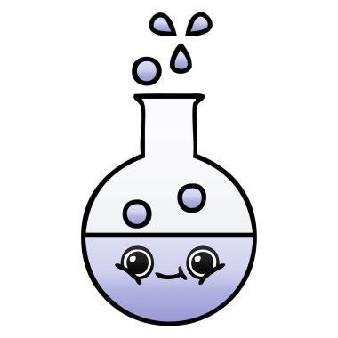 bir test tüpünde degrade gölgeli karikatür