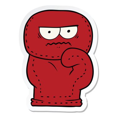 etiket bir karikatür boks eldiven