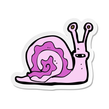 bir çizgi film salyangoz etiket