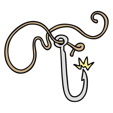 çizgi film doodle keskin balıkçılık kanca