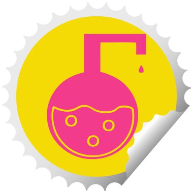 dairesel peeling etiket karikatür bilimsel deney