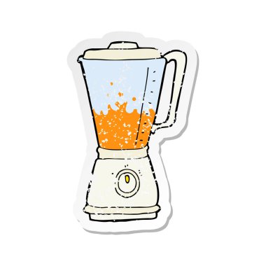 Retro sıkıntılı etiket bir karikatür suyu blender