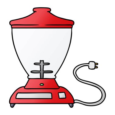 Degrade çizgi film doodle bir gıda blender