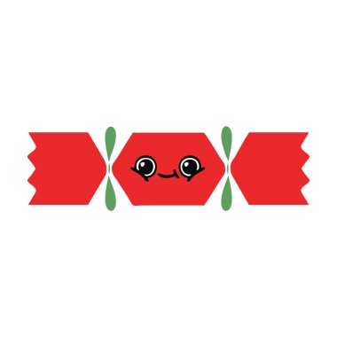 bir Noel fişeği düz renk retro karikatür