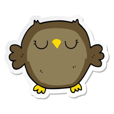 etiket bir karikatür baykuş