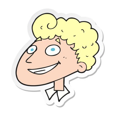 etiket karikatür mutlu bir adamın