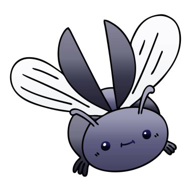 Degrade ilginç çizgi film, uçuş böceği gölgeli