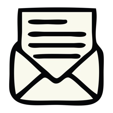 sevimli çizgi bir mektup ve zarf