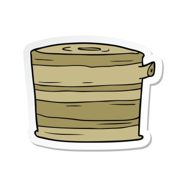 bir çizgi film ağaç kütüğü etiket