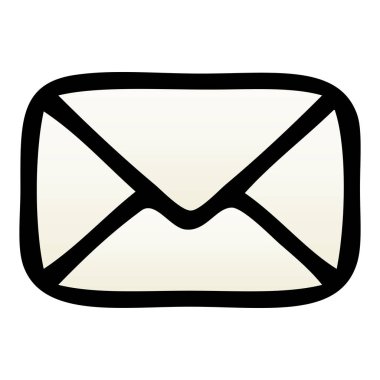 bir kağıt zarfın degrade gölgeli çizgi film