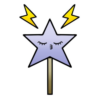 sihirli bir değnek degrade gölgeli çizgi film