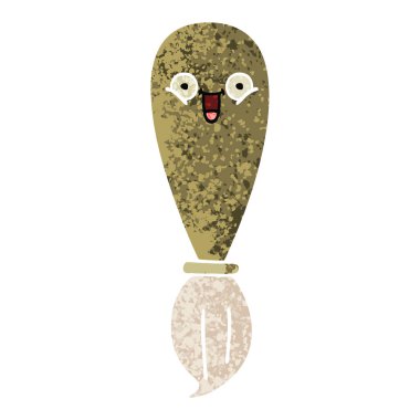 Retro illüstrasyon stil çizgi film bir boya fırça