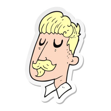 etiket bir çizgi film adamın bıyıklı