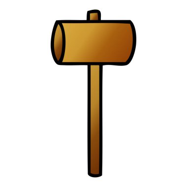 elle çizilmiş degrade çizgi film doodle bir çekiç