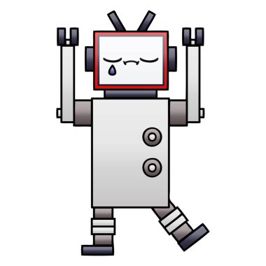 Degrade gölgeli karikatür robot