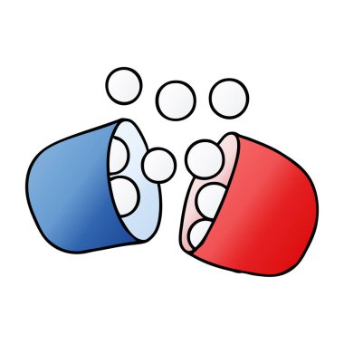 açılan tıp tablet degrade çizgi film