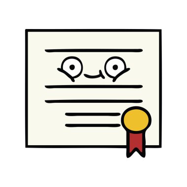 sevimli çizgi mezuniyet diploma