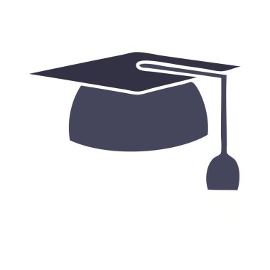 düz renk retro karikatür mezuniyet şapka