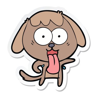 sevimli çizgi köpek etiket