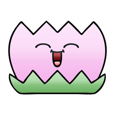 bir su lilly degrade gölgeli karikatür