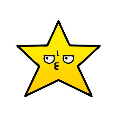 Degrade gölgeli karikatür altın yıldız