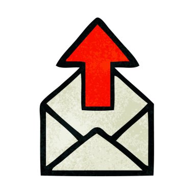 Retro grunge doku çizgi film e-posta işareti