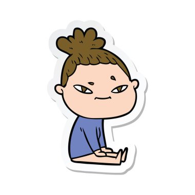 bir çizgi film kadının etiket